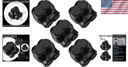 Premium 5-Pack Multi Cable Connectors with Insulation - Ideal for Professionals