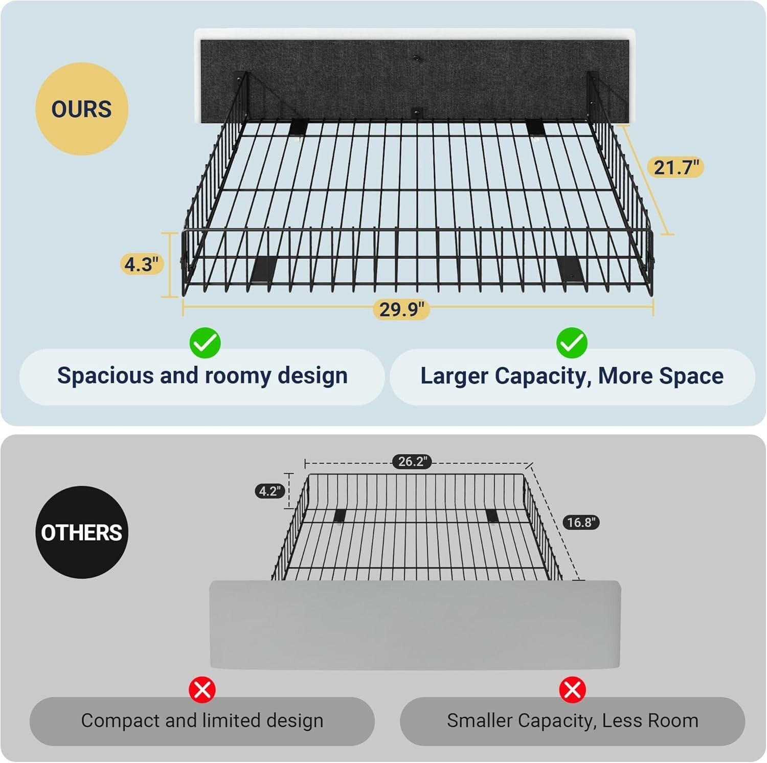 Elegant Full Size Upholstered Platform Bed with Storage Drawers - No Box Spring