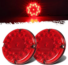 Load image into Gallery viewer, Red 7-Inch Round LED Trailer Lights - 2Pcs Set with Built-in Reflex Reflector