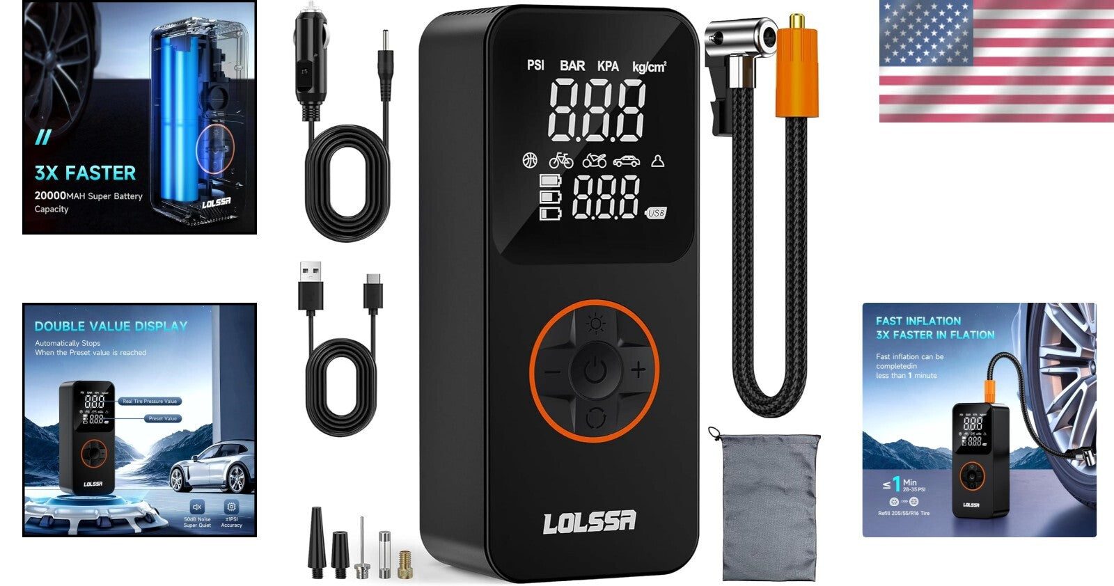 Dual-Use Portable Tire Inflator - Electric Air Pump for Car, Moto & Sports Gear