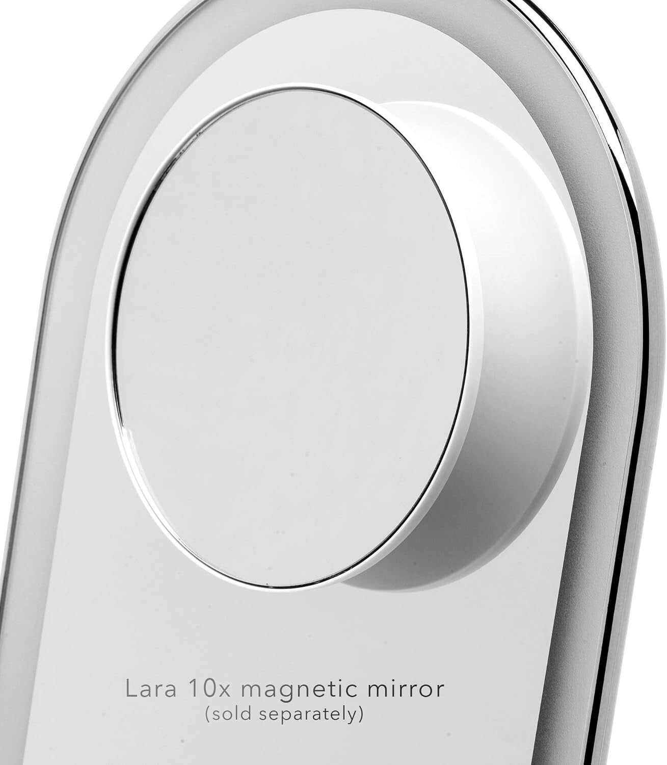 Rechargeable LED Lighted Vanity Mirror with Dual Magnification - Chrome Elegance