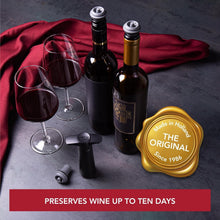 Load image into Gallery viewer, Black Wine Saver Pump with 11 Reusable Stoppers - Easy-to-Use Preservation