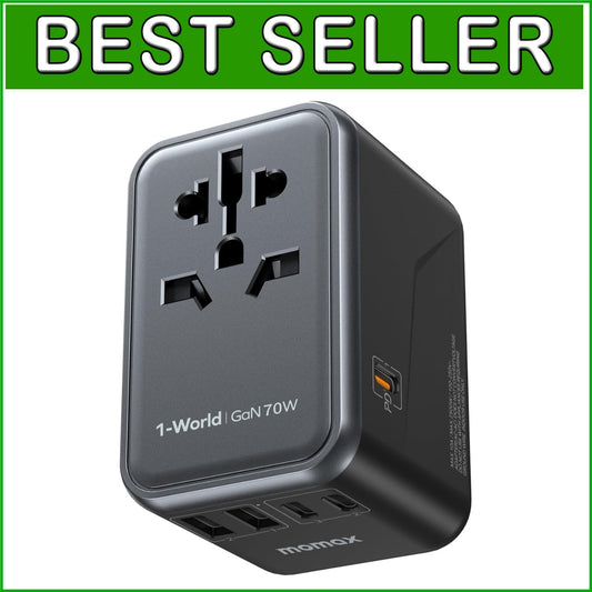 All-in-One 5-Port Universal Travel Adapter for Worldwide Compatibility & Safety