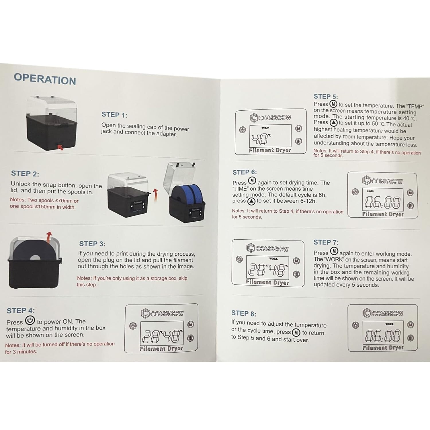 Compact 3D Printer Filament Dryer - Safe Storage for Optimal Prints
