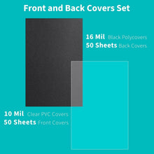 Load image into Gallery viewer, Professional Binding Covers Set: 50 Clear PVC &amp; 50 Sand-Textured, 11 x 17 in