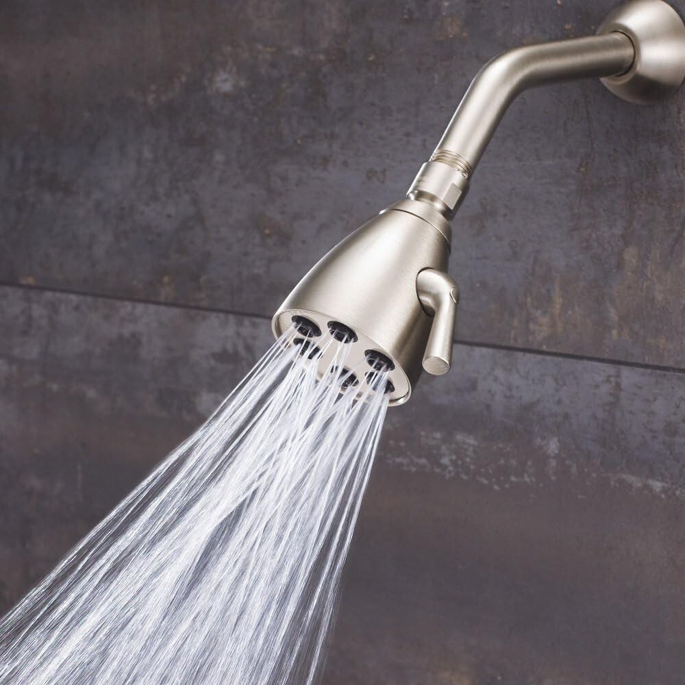 Elegant Brass Anystream Adjustable Shower Head - Brushed Nickel Finish