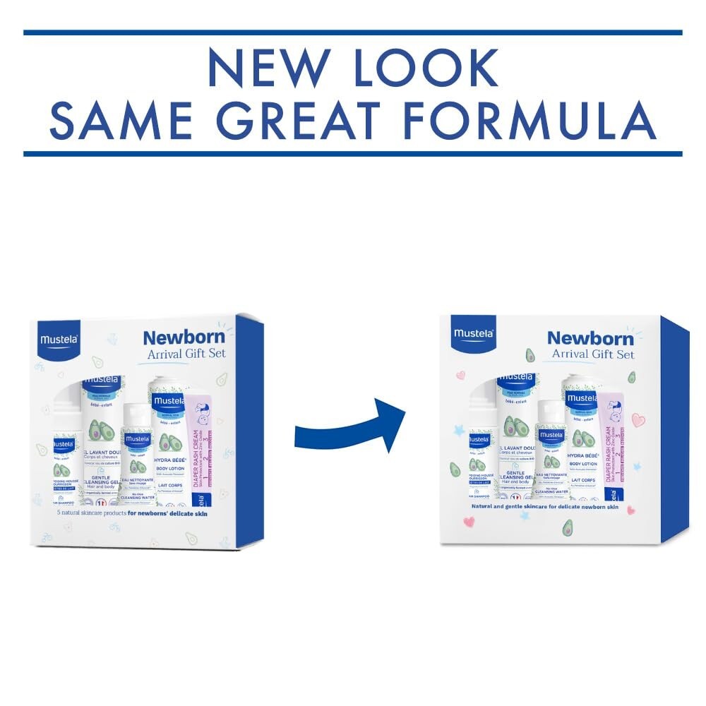 Delicate Newborn Skincare & Bath Essentials - 5 Piece Gift Set for Babies