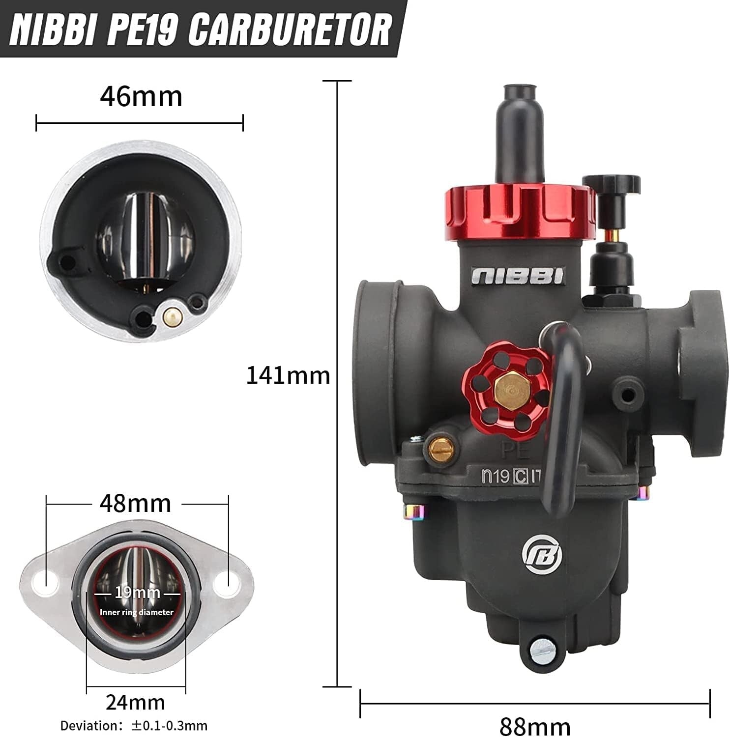 Anodized 100cc 125cc Motorcycle Carburetor PE19mm – Easy Install, Fuel Efficient