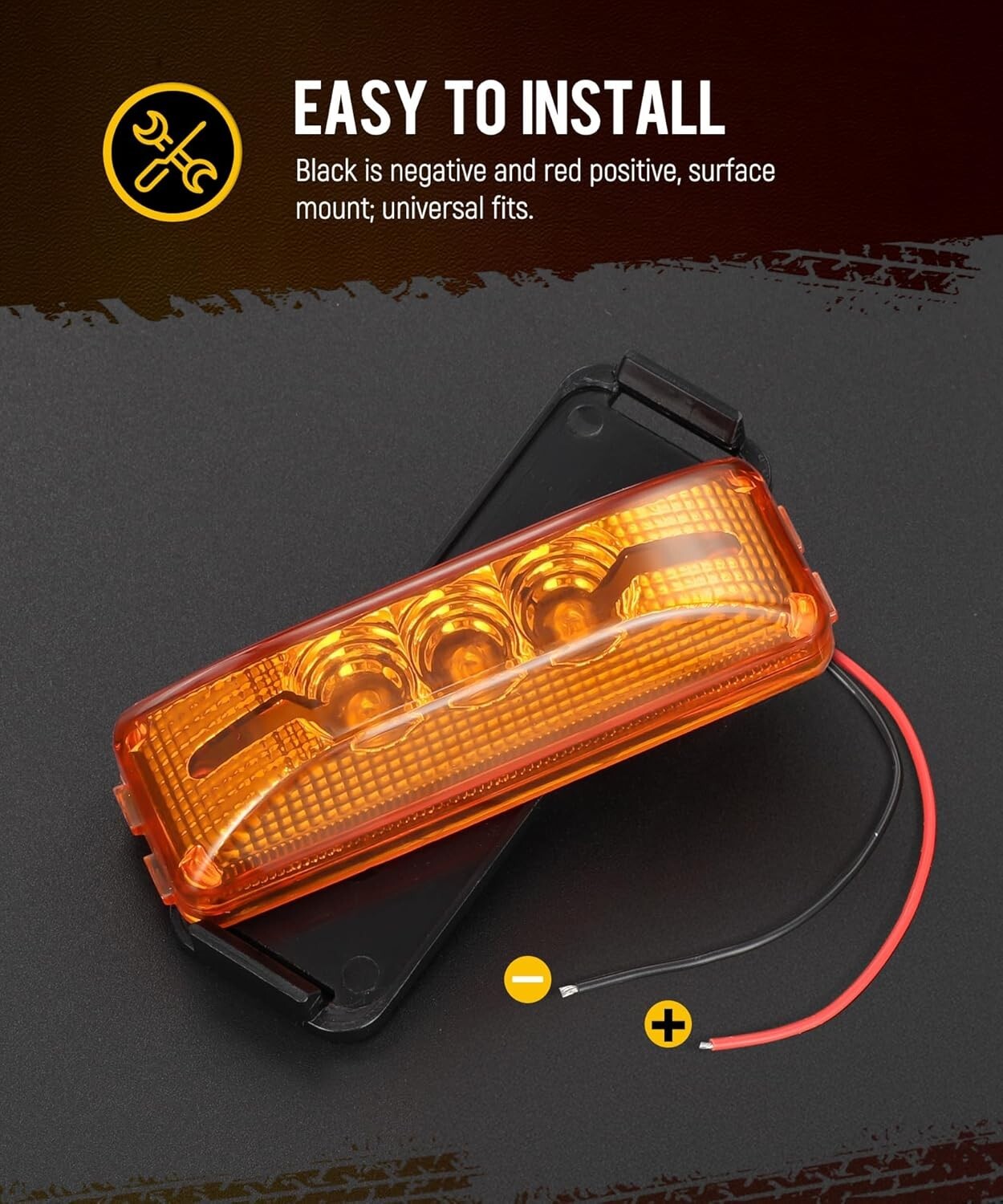 Universal Fit 10Pcs 3.9" LED Side Marker Lights - Waterproof & Durable Design