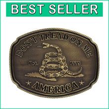 Load image into Gallery viewer, Lightweight Don't Tread on Me Buckle - Perfect Gift for Cowboys &amp; Enthusiasts