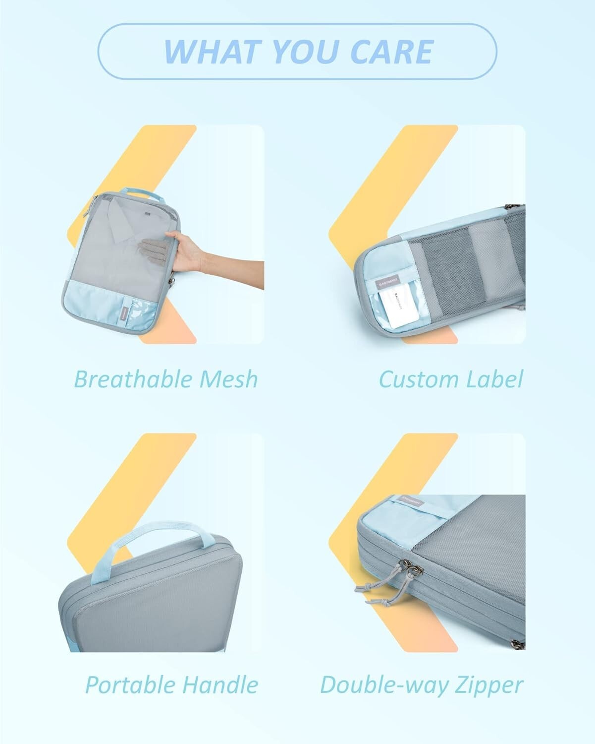 Efficient Compression Travel Cubes Set in Starlight Blue - Maximize Your Space