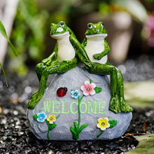 Load image into Gallery viewer, Colorful and Waterproof Solar Garden Frog with Succulent - Housewarming Gift