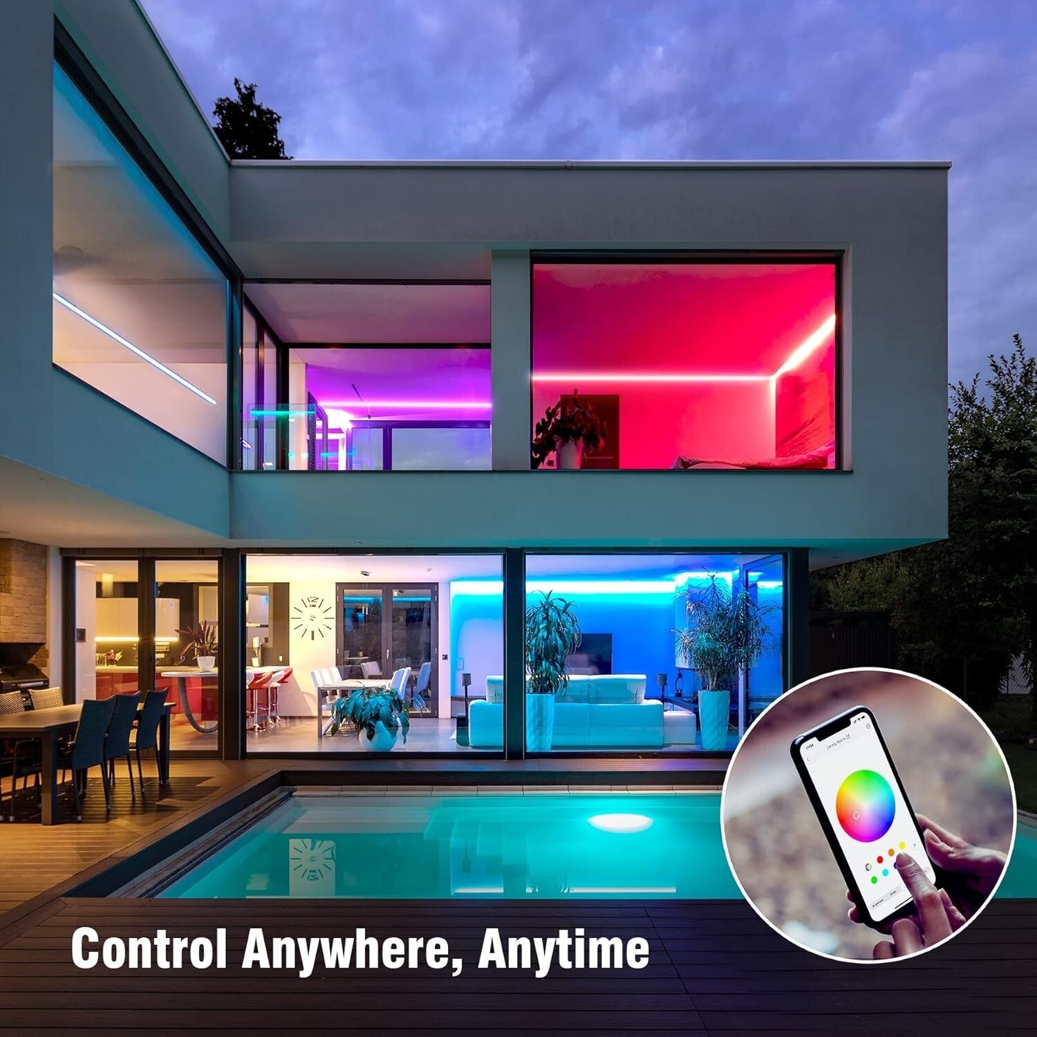 Zigbee LED Strip Lights 16.4ft Starter Kit - RGBW Smart & Voice-Controlled