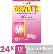 Load image into Gallery viewer, Bismuth Subsalicylate 262mg Chewable Tablets - 24 Pack for Fast Digestive Relief