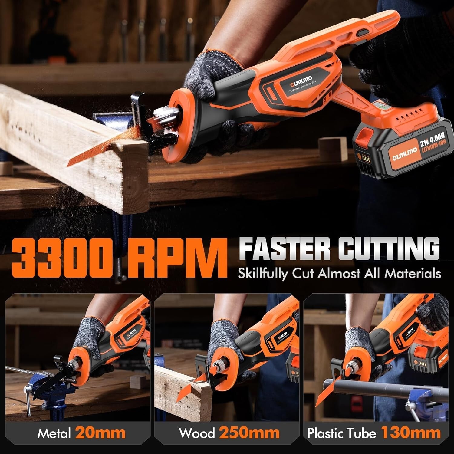 Effortless Cutting with Cordless Brushless Saw: Includes 8 Blades & Fast Charger
