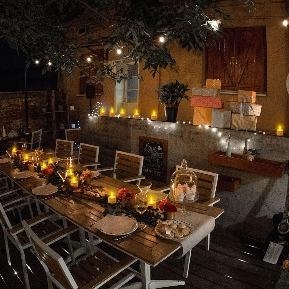 Waterproof Rechargeable LED Tea Lights with Remote - 100 Hours Flickering Warmth