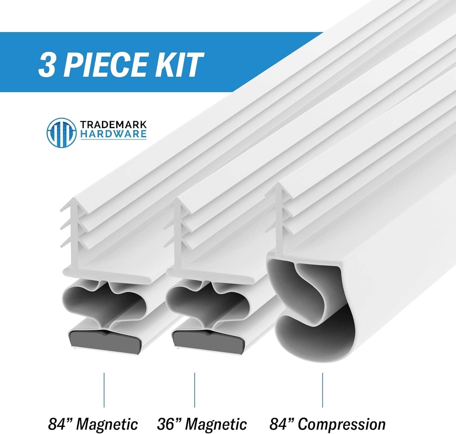 Adjustable Magnetic Weather Stripping Seal for Doors - Full Set 36" x 84"