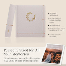 Load image into Gallery viewer, Square Scrapbook Photo Album: Gold-Stamped, Durable - Gift for Every Occasion