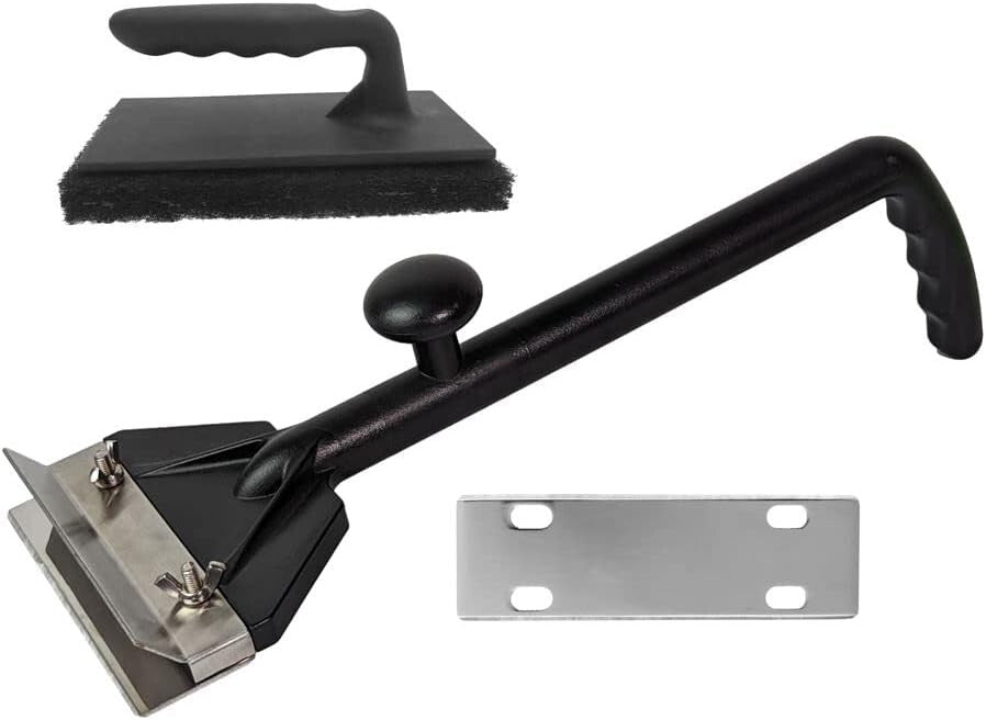Ergonomic Griddle Scraper with Interchangeable Blades for Commercial & Home Use