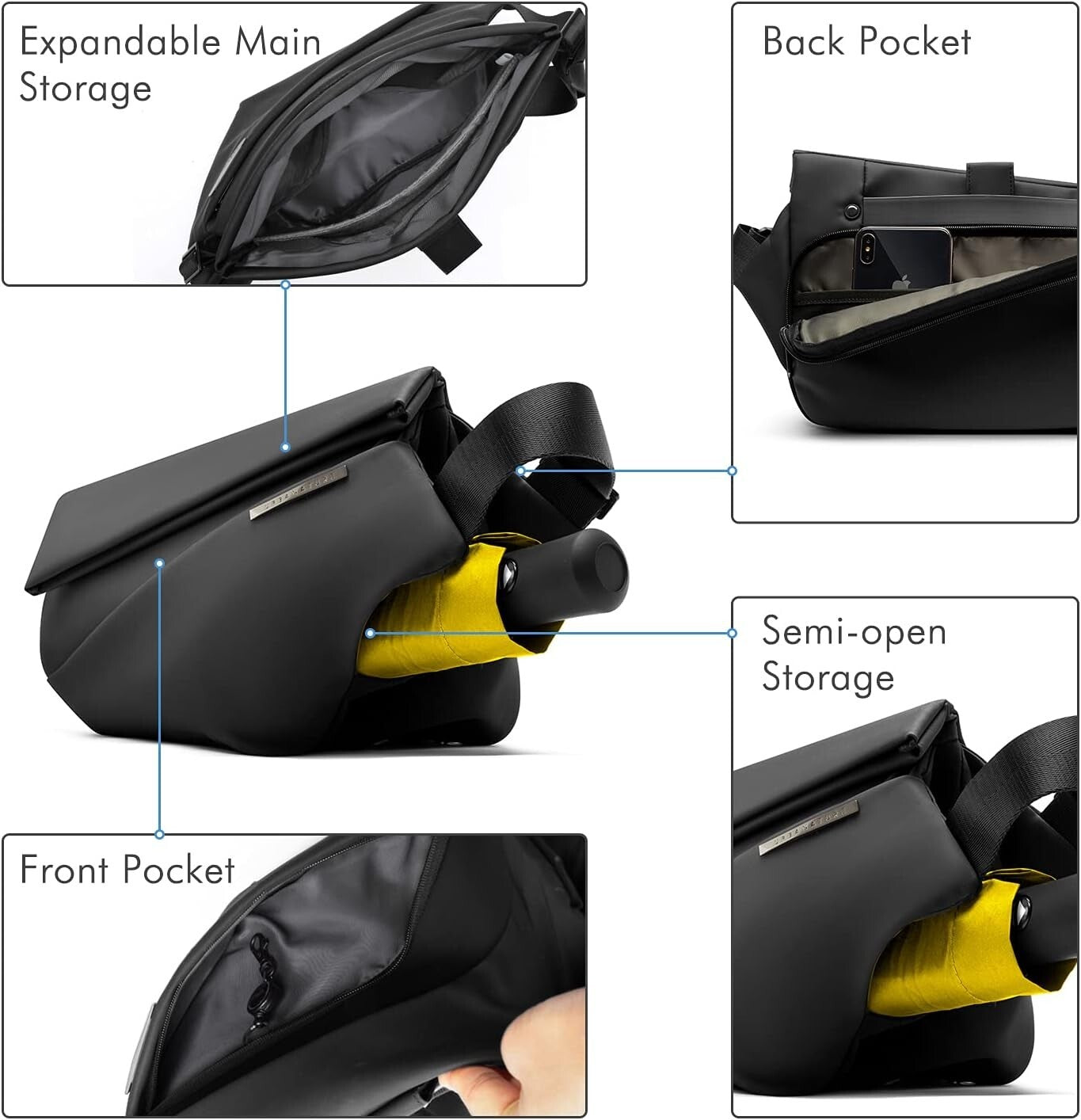 Expandable Waterproof Sling Bag for Men - Stylish and Versatile Adventure Pack