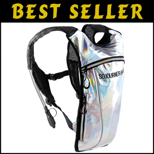 Holographic 2L Hydration Pack - Leak-Proof Water Backpack for Festivals & Hiking