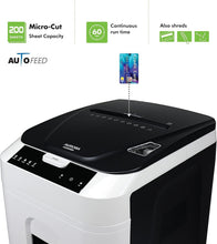 Load image into Gallery viewer, Commercial Grade Micro-Cut Shredder - 200-Sheet Auto Feed with 8.5 Gallon Bin