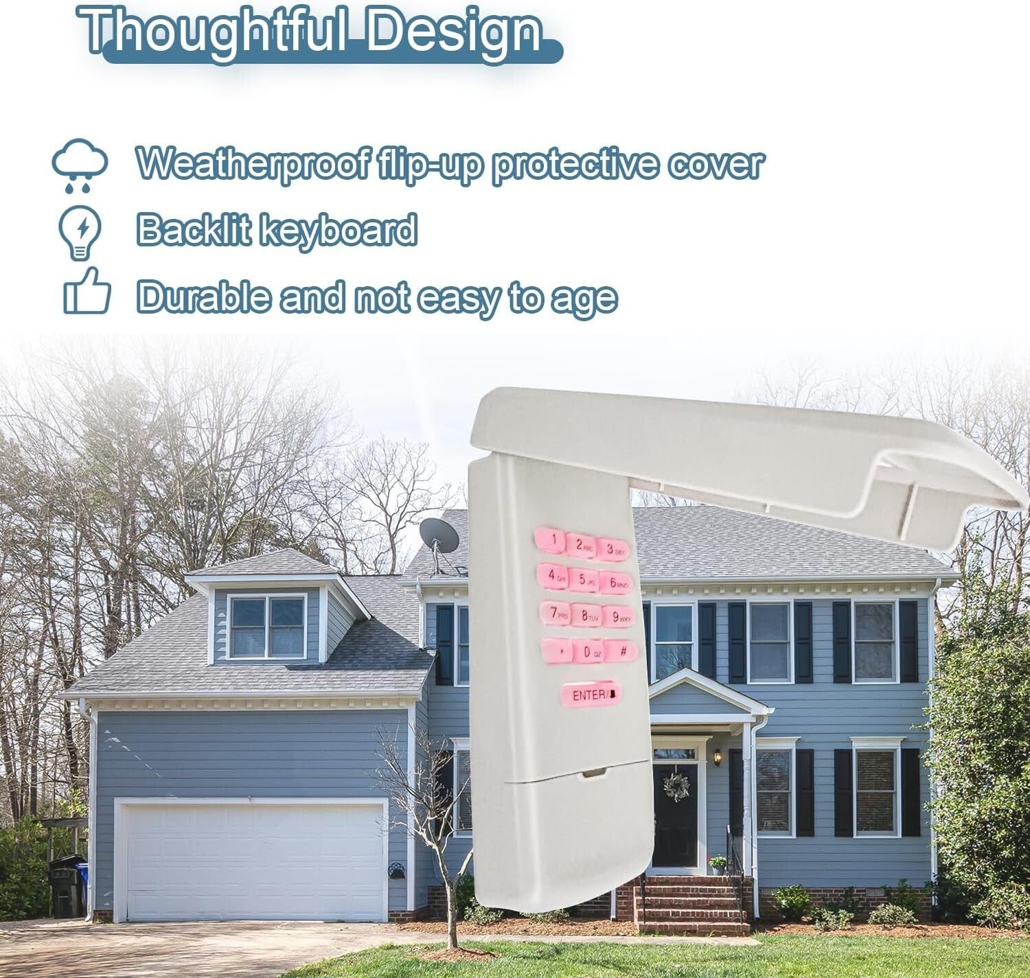 Wireless G940EV-P2 Garage Door Keypad with 2 x 893MAX Remotes for Added Safety