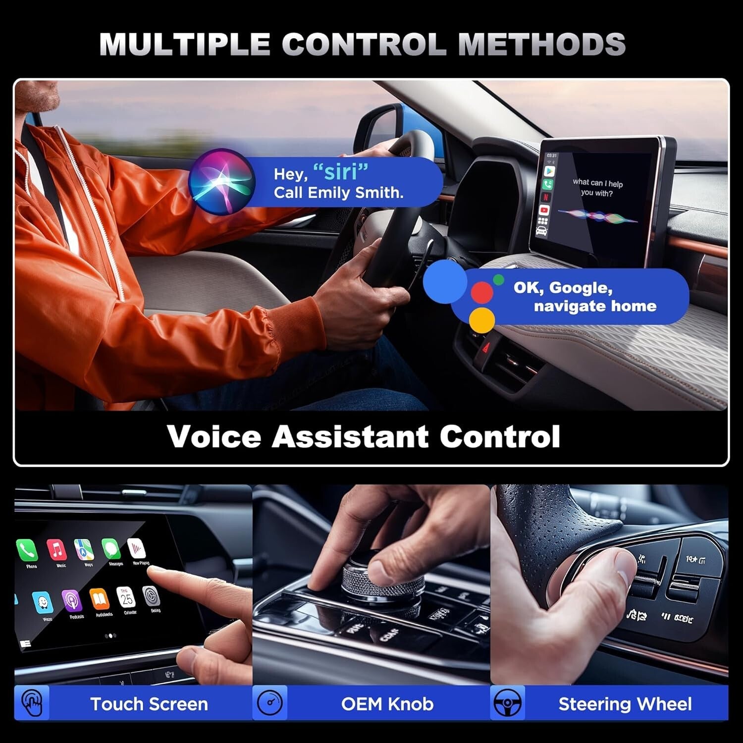 3-in-1 Wireless CarPlay & Android Auto Adapter – Easy Setup, Supports Streaming