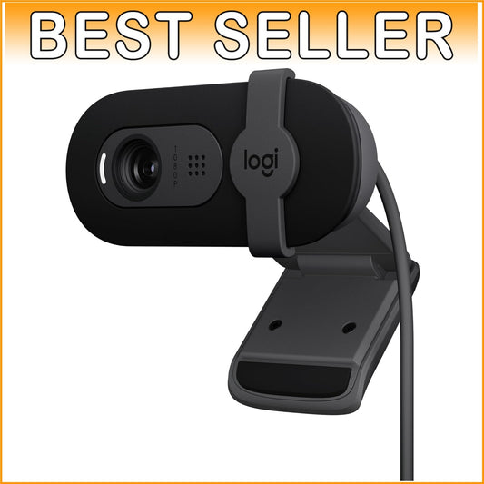 Brio 101 Full HD 1080p Webcam with Mic & Privacy Shutter – Perfect for Meetings