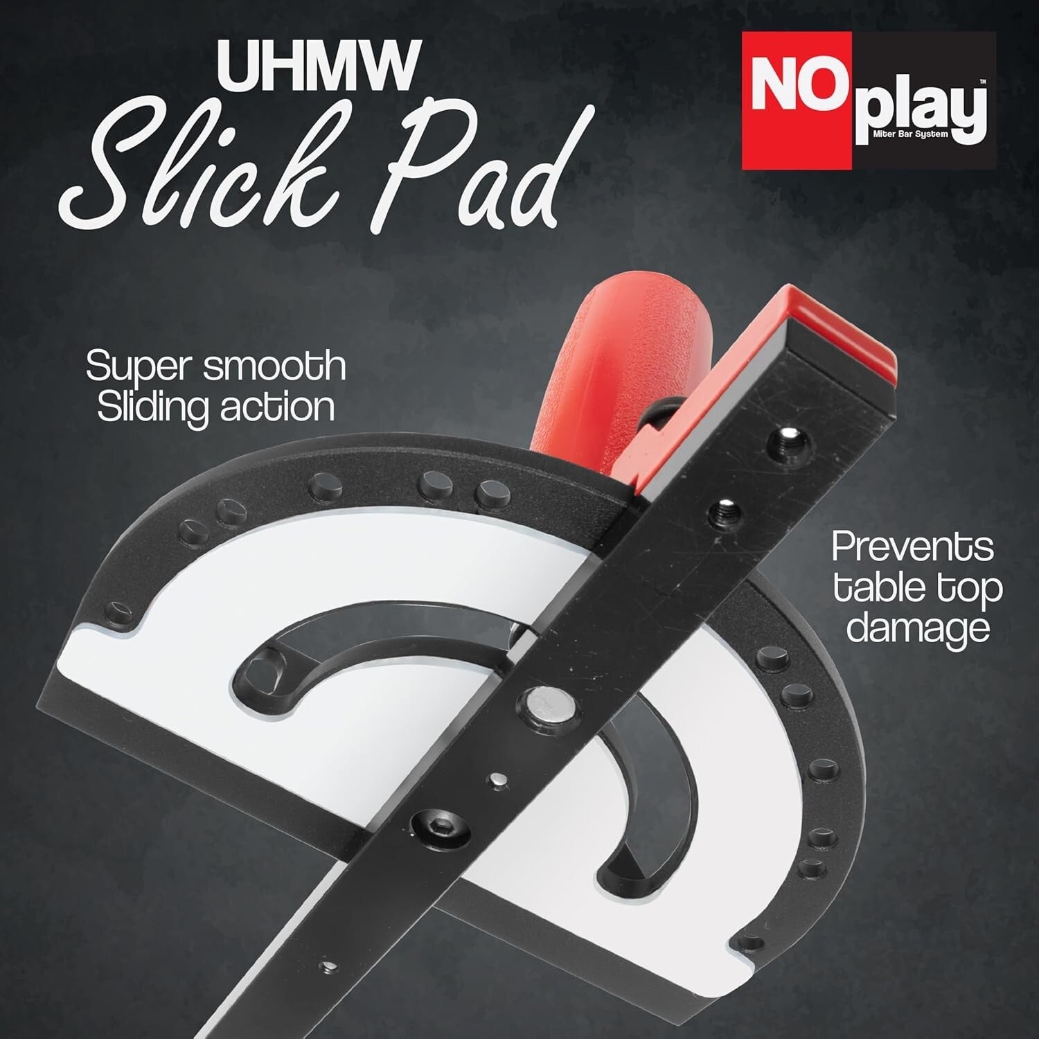 Adjustable Miter Gauge w/ Expandable Glides & Easy Angle Locking Handle