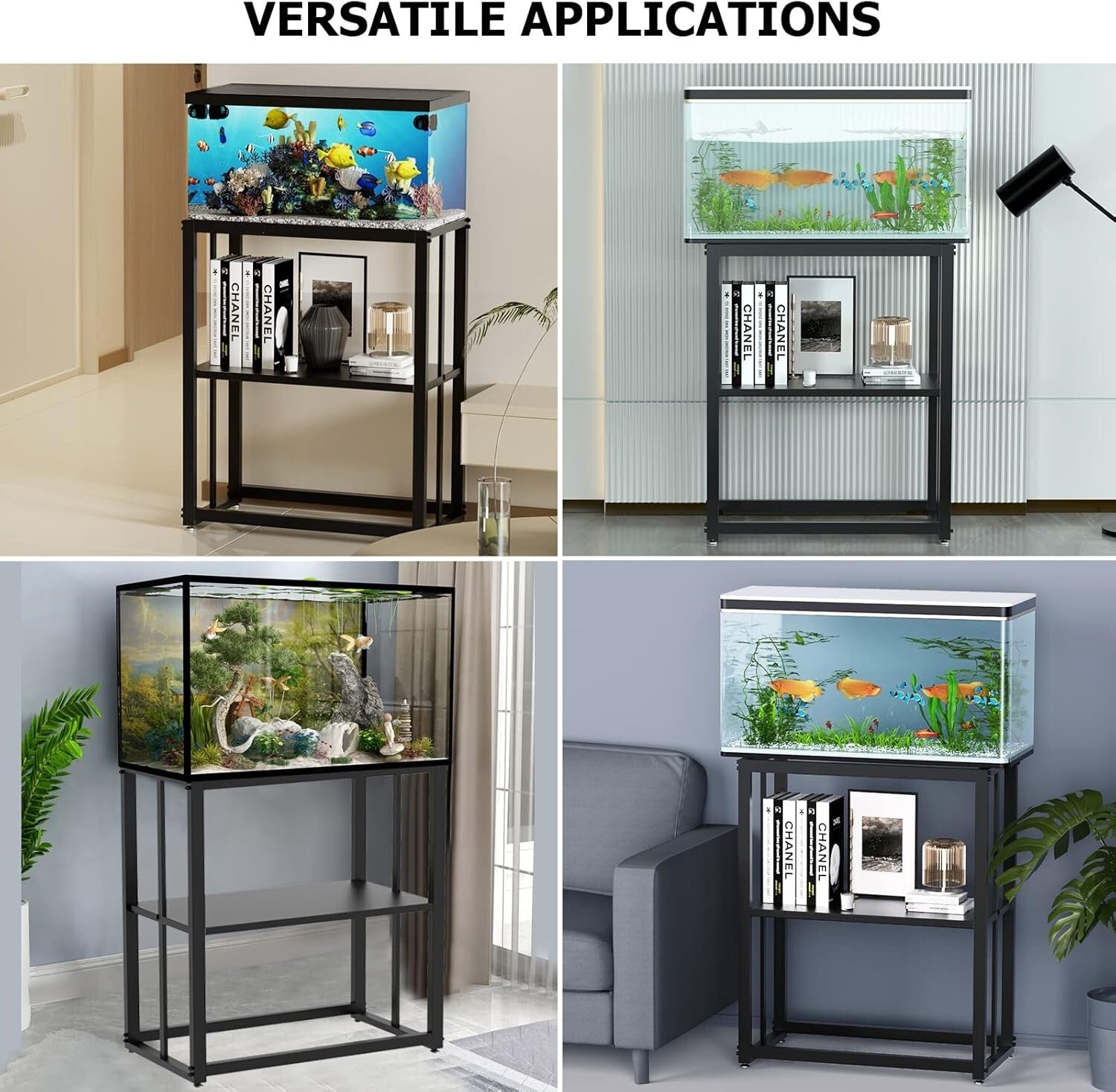 660 Lbs Load Capacity Metal Aquarium Stand - Perfect for Home & Office