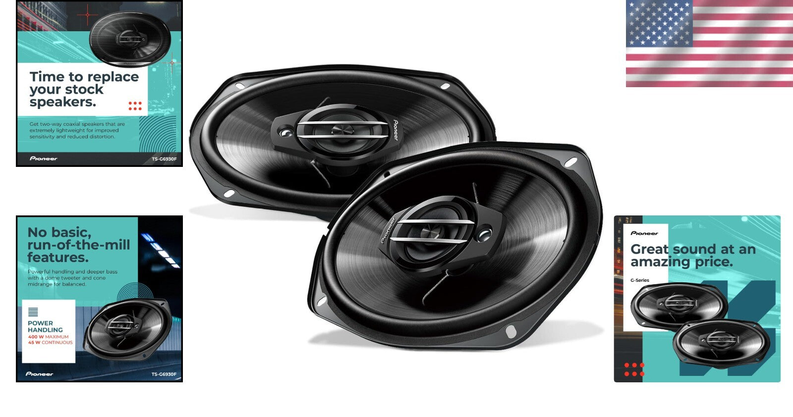 Dynamic 3-Way Coaxial Car Audio Speakers 6" x 9" for Immersive Sound Experience