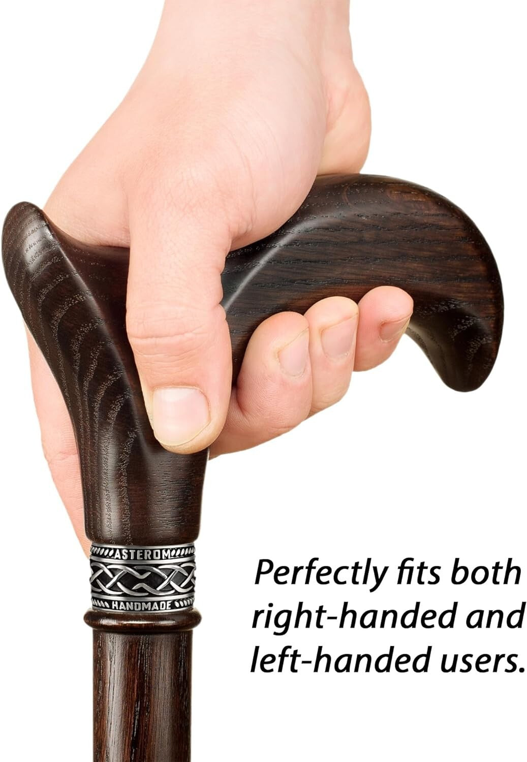 Unique 36 Inch Wooden Walking Stick for Men & Women - Handcrafted and Ergonomic