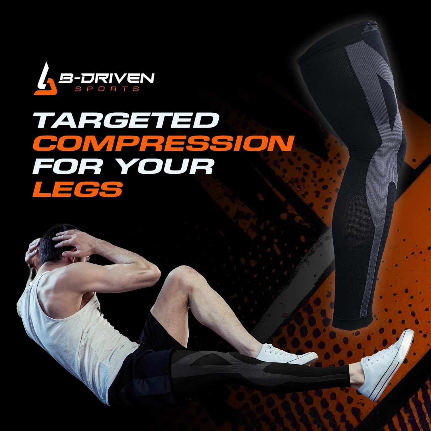 20-30mmHg Full Leg Compression Sleeves - Thigh to Ankle Support for Sports