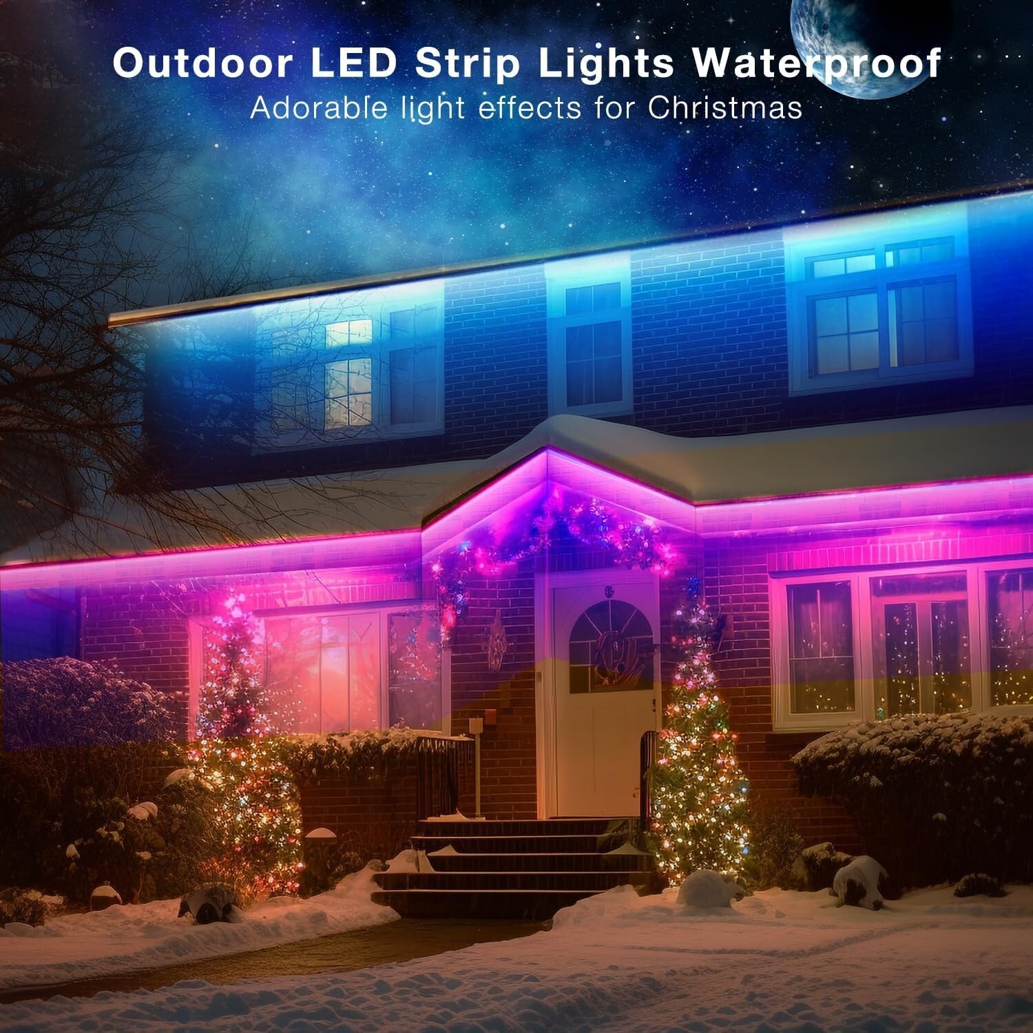 Flexible 32.8 ft Smart LED Strip Lights with Music Sync & Alexa Compatibility