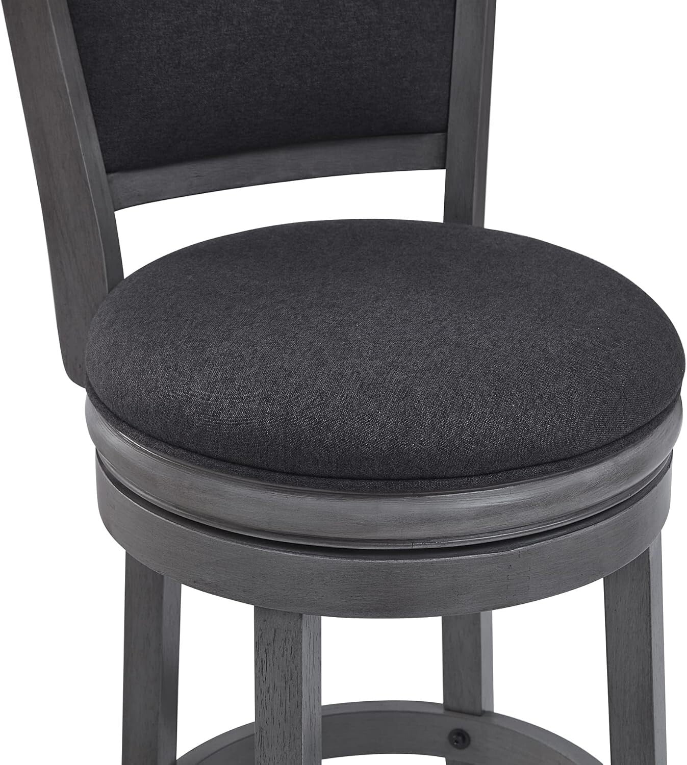 Elegant 24-Inch Dark Grey Upholstered Swivel Counter Stools - Modern Design