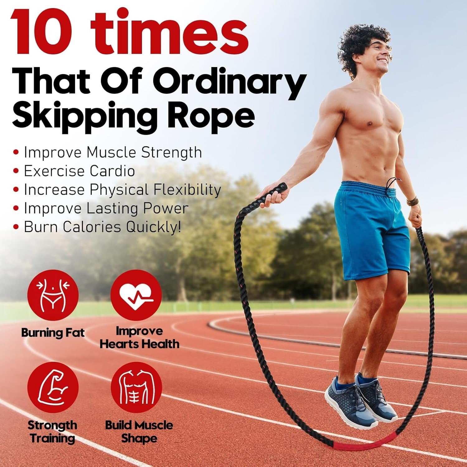 Unleash Your Potential: 3lb to 5lb Weighted Jump Rope for Full Body Conditioning