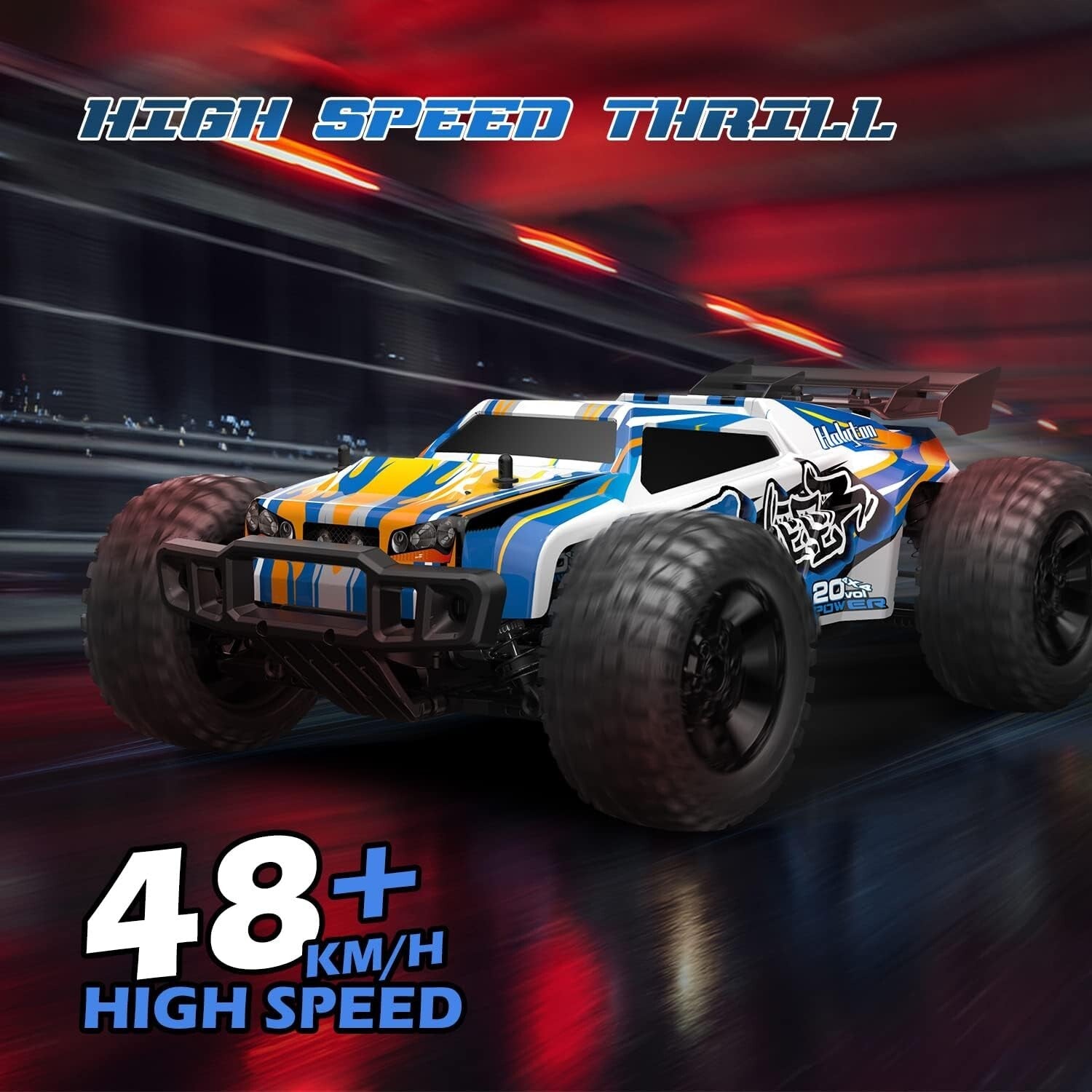 All-Terrain 4WD RC Car with LED Lights - 1:10 Scale, Perfect for Kids & Adults