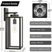 Load image into Gallery viewer, Modern Bronze Exterior Wall Light Fixtures - 15.25 Inch Waterproof LED Sconces