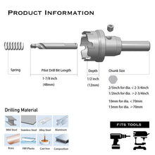 Load image into Gallery viewer, 3-Piece Carbide Hole Saw Kit for Precision Metal Drilling - Includes Pilot Bits