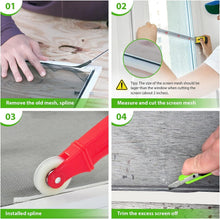 Load image into Gallery viewer, Heavy-Duty 48" x 100ft Fiberglass Window Screen Mesh Roll - Easy to Install