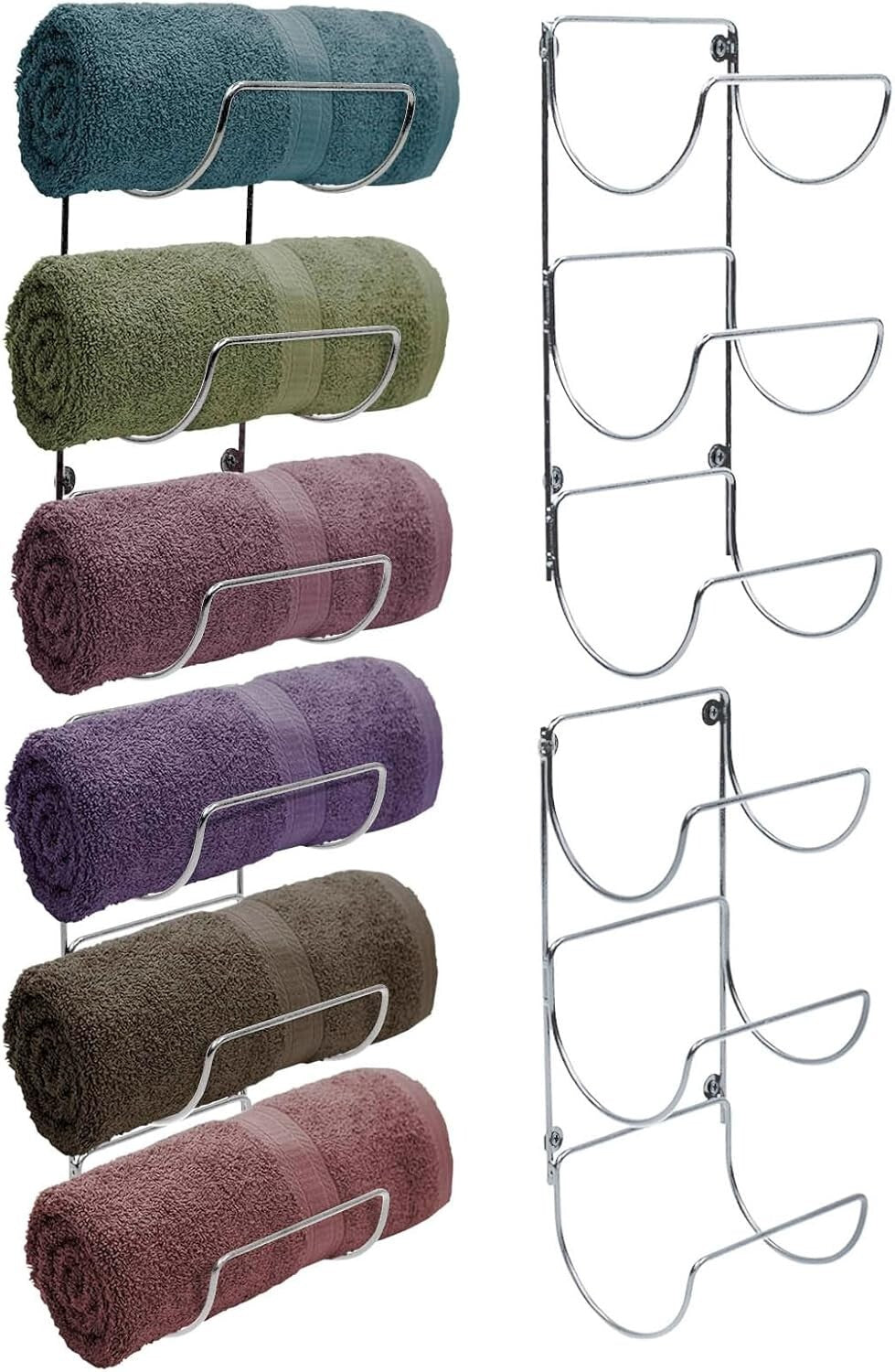 Durable Iron Towel Storage Rack with 12 Curved Shelves for Stylish Bathrooms