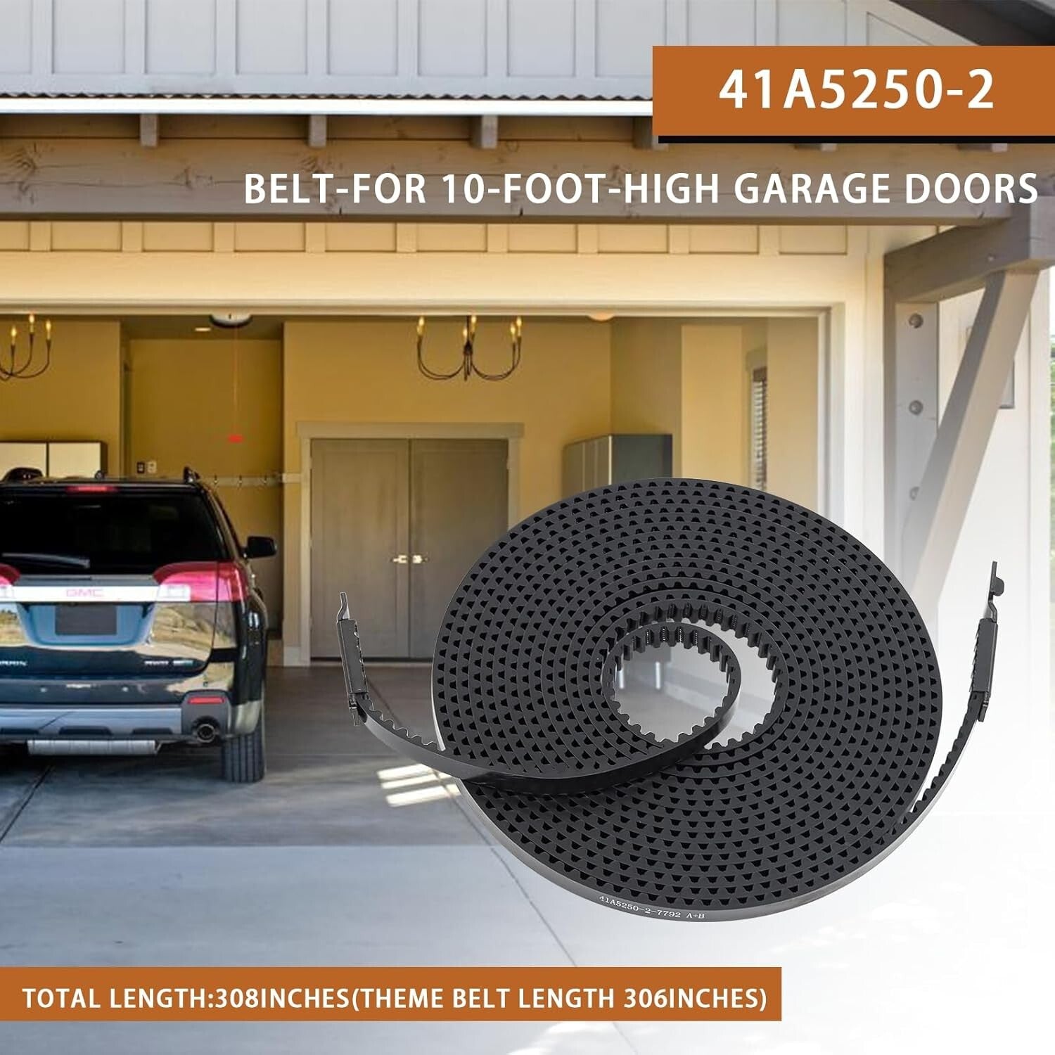 Alloy Steel Drive Belt for 10ft Garage Doors - Smooth Performance & Easy Install