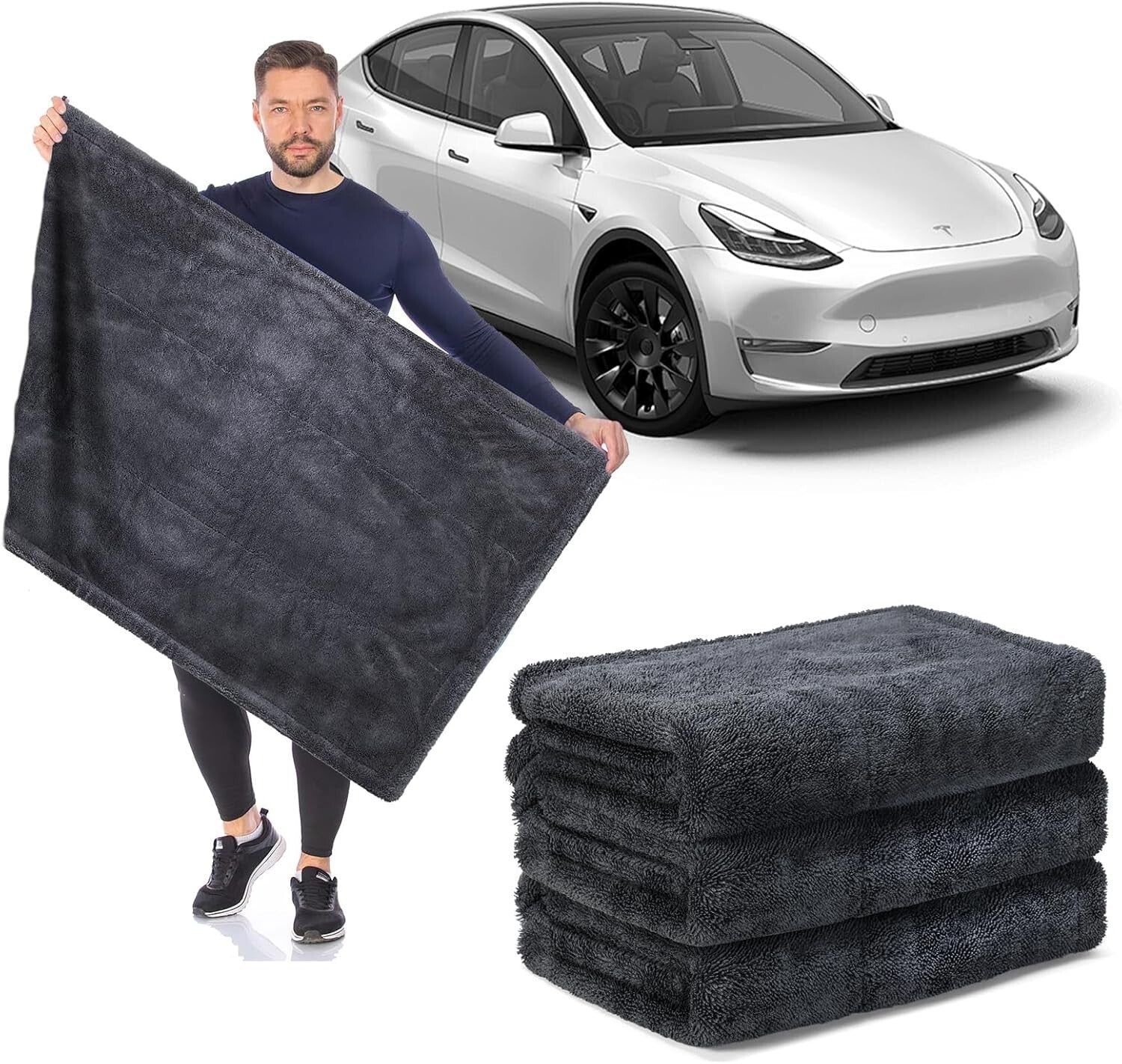 1200 GSM Extra Large Car Drying Towel - 23.6 x 63 in, Quick Dry & Scratch Free