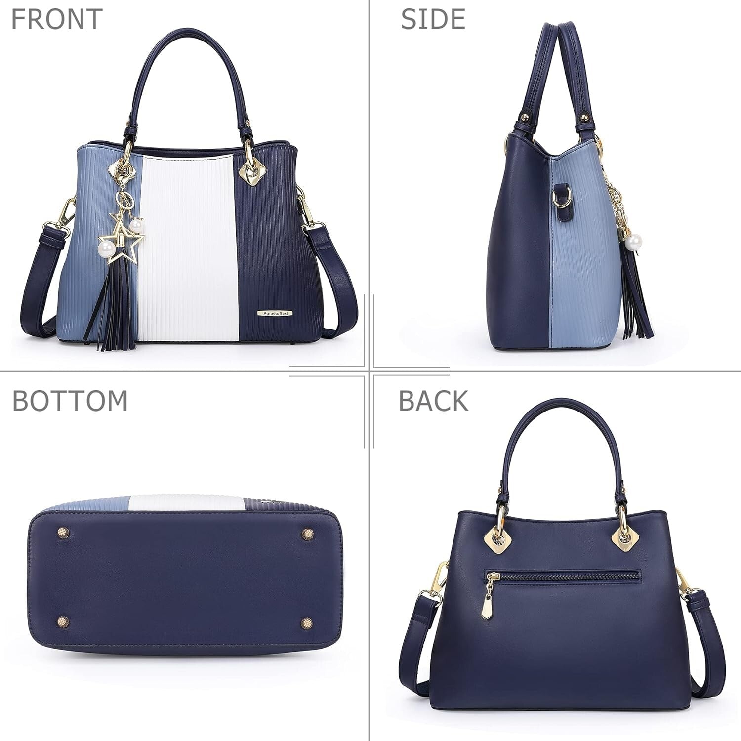 Elegant Women's Satchel - 8 Pockets, Quality PU Leather, Perfect for Gifting