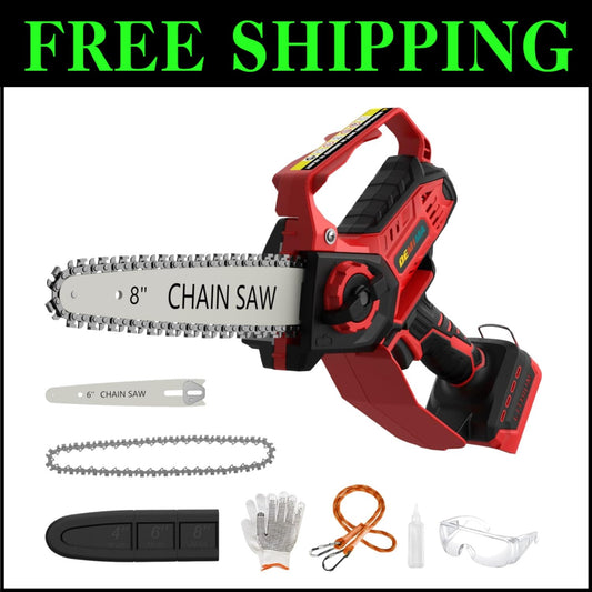 Effortless Tree Pruning with Powerful Cordless Chainsaw - 26 ft/s Cutting Speed!