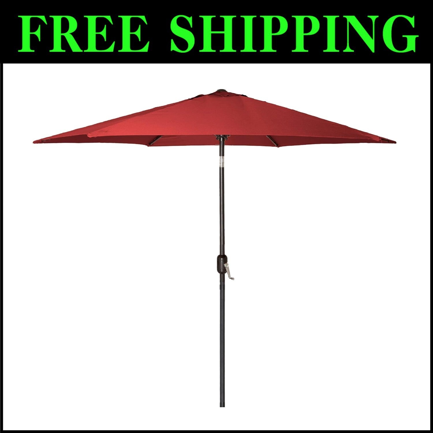 Durable 6 Ft Umbrella with Easy Crank and Tilt - Wine Red for Outdoor Spaces