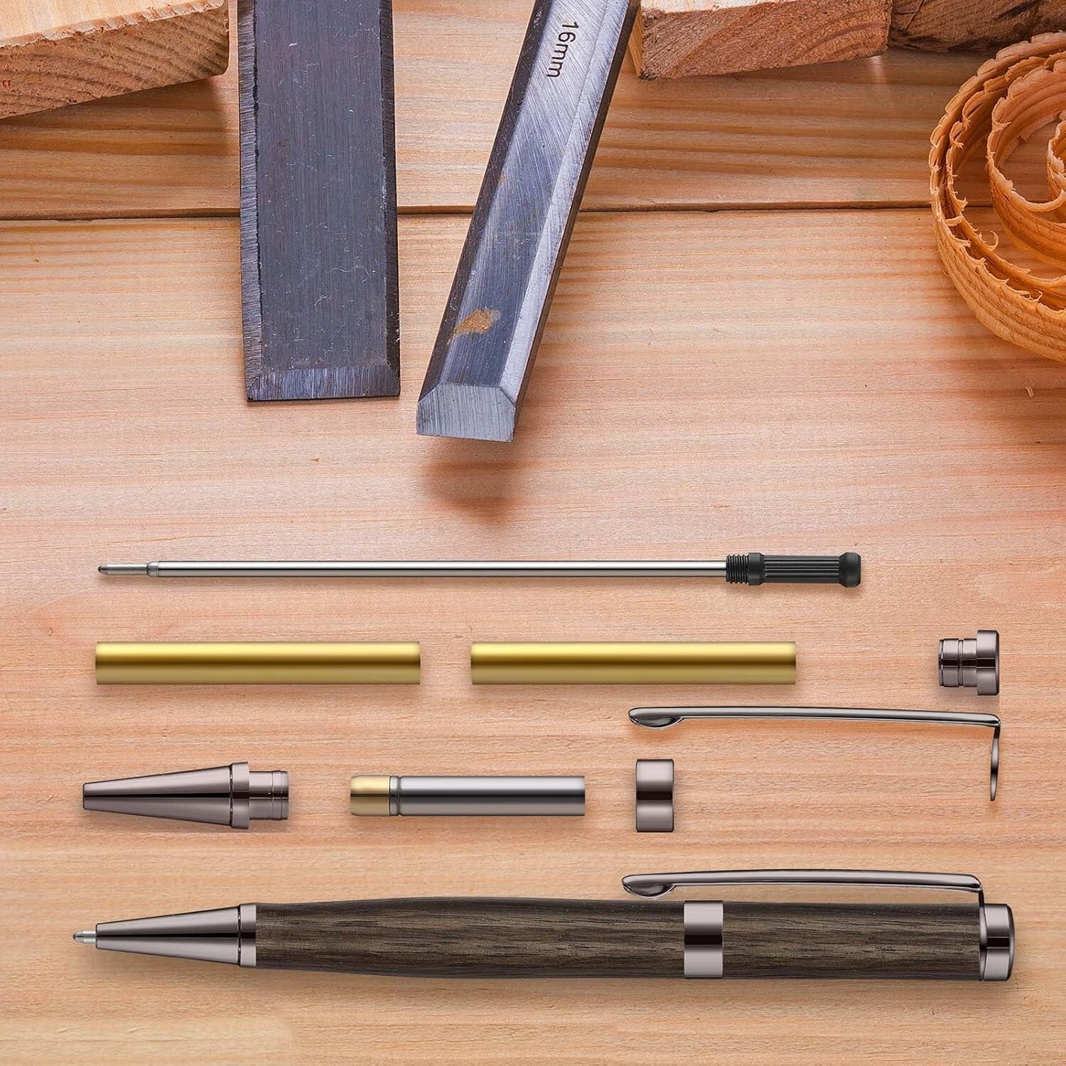 Durable 48 Pcs Slimline Pen Turning Kits - Includes Black Refills for Crafting