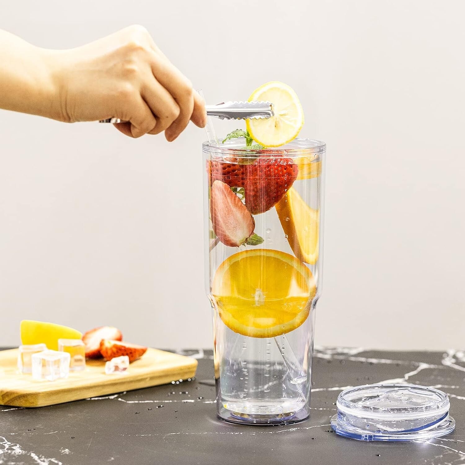 Durable 30oz Insulated Tumblers with Lids - Ideal for Cold Drinks, 4 Pack