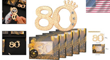 Load image into Gallery viewer, Glamorous Gold and Black Bottle Openers - 50 Packs for 80th Anniversary Parties